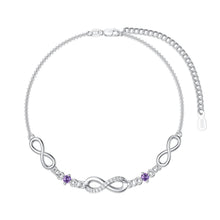 Load image into Gallery viewer, Infinity Bracelet for Women 925 Sterling Silver Birthstone Bracelet Valentine's Day Birthday Christmas Gifts for Mom Wife Girls Her