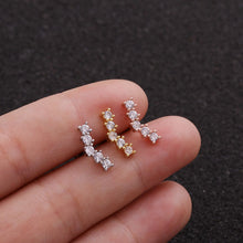 Load image into Gallery viewer, Stainless Steel Ear Piercing Jewelry Pentagonal Zircon