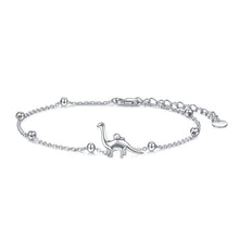 Load image into Gallery viewer, Sterling Silver Dinasour Ankle Bracelets Beach Charm Adjustable Anklet for Women Teen Girls