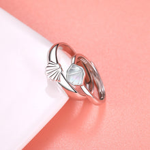 Load image into Gallery viewer, Niche Couple Rings A Pair Of Sterling Silver Silver Shells