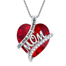 Load image into Gallery viewer, Gifts For Mom Sterling Silver Mom Necklace With Heart Birthstone Crystal Mother's Day Christmas Jewelry Gifts For Mother