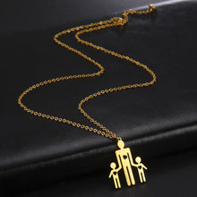 Load image into Gallery viewer, Family Series Titanium Steel Ornament Cut One Large Two Small 304 Material Stainless Steel Necklace
