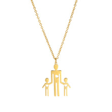 Load image into Gallery viewer, Family Series Titanium Steel Ornament Cut One Large Two Small 304 Material Stainless Steel Necklace
