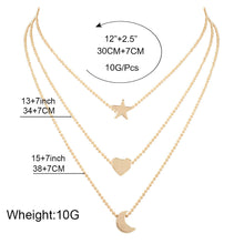 Load image into Gallery viewer, Alloy Star And Moon Pendant Necklace
