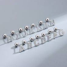 Load image into Gallery viewer, S925 Sterling Silver Glossy 26 Letters Screw Pin Ear Studs
