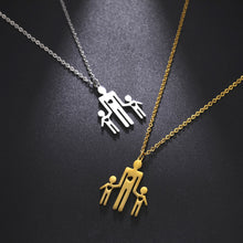 Load image into Gallery viewer, Family Series Titanium Steel Ornament Cut One Large Two Small 304 Material Stainless Steel Necklace
