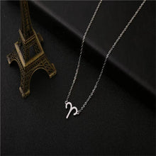Load image into Gallery viewer, Twelve Constellation Pendant Necklace Simple Titanium Steel Clavicle Chain
