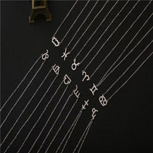 Load image into Gallery viewer, Twelve Constellation Pendant Necklace Simple Titanium Steel Clavicle Chain
