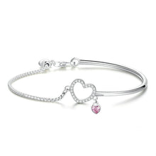 Load image into Gallery viewer, Jewelry Woman Heart Sterling Silver Fashion Ladies Silver Bracelet
