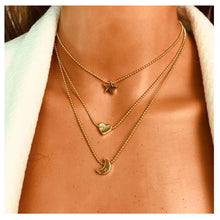 Load image into Gallery viewer, Alloy Star And Moon Pendant Necklace
