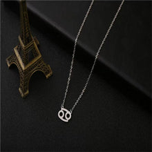 Load image into Gallery viewer, Twelve Constellation Pendant Necklace Simple Titanium Steel Clavicle Chain
