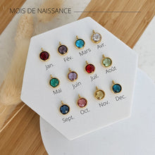 Load image into Gallery viewer, 12 Color Birthstone Stainless Steel Disc Engraved DIY Necklace
