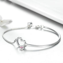 Load image into Gallery viewer, Jewelry Woman Heart Sterling Silver Fashion Ladies Silver Bracelet
