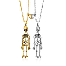 Load image into Gallery viewer, Vintage Skull Ghost Necklace Hand In Hand

