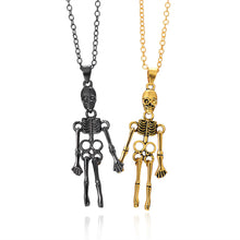 Load image into Gallery viewer, Vintage Skull Ghost Necklace Hand In Hand
