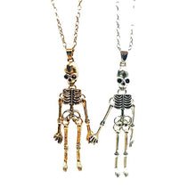 Load image into Gallery viewer, Vintage Skull Ghost Necklace Hand In Hand
