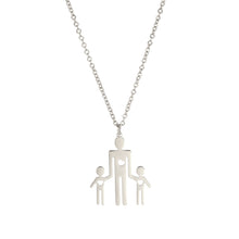 Load image into Gallery viewer, Family Series Titanium Steel Ornament Cut One Large Two Small 304 Material Stainless Steel Necklace
