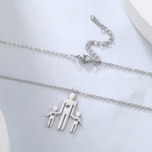 Load image into Gallery viewer, Family Series Titanium Steel Ornament Cut One Large Two Small 304 Material Stainless Steel Necklace
