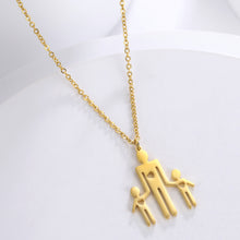 Load image into Gallery viewer, Family Series Titanium Steel Ornament Cut One Large Two Small 304 Material Stainless Steel Necklace
