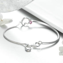 Load image into Gallery viewer, Jewelry Woman Heart Sterling Silver Fashion Ladies Silver Bracelet
