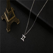 Load image into Gallery viewer, Twelve Constellation Pendant Necklace Simple Titanium Steel Clavicle Chain
