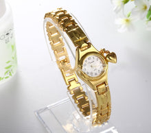 Load image into Gallery viewer, Gold Women&#39;s Bracelet Watch Honey Heart Rhinestone Casual Stainless Steel
