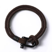 Load image into Gallery viewer, Mens Fashion Personality Horseshoe Buckle Woven Bracelet
