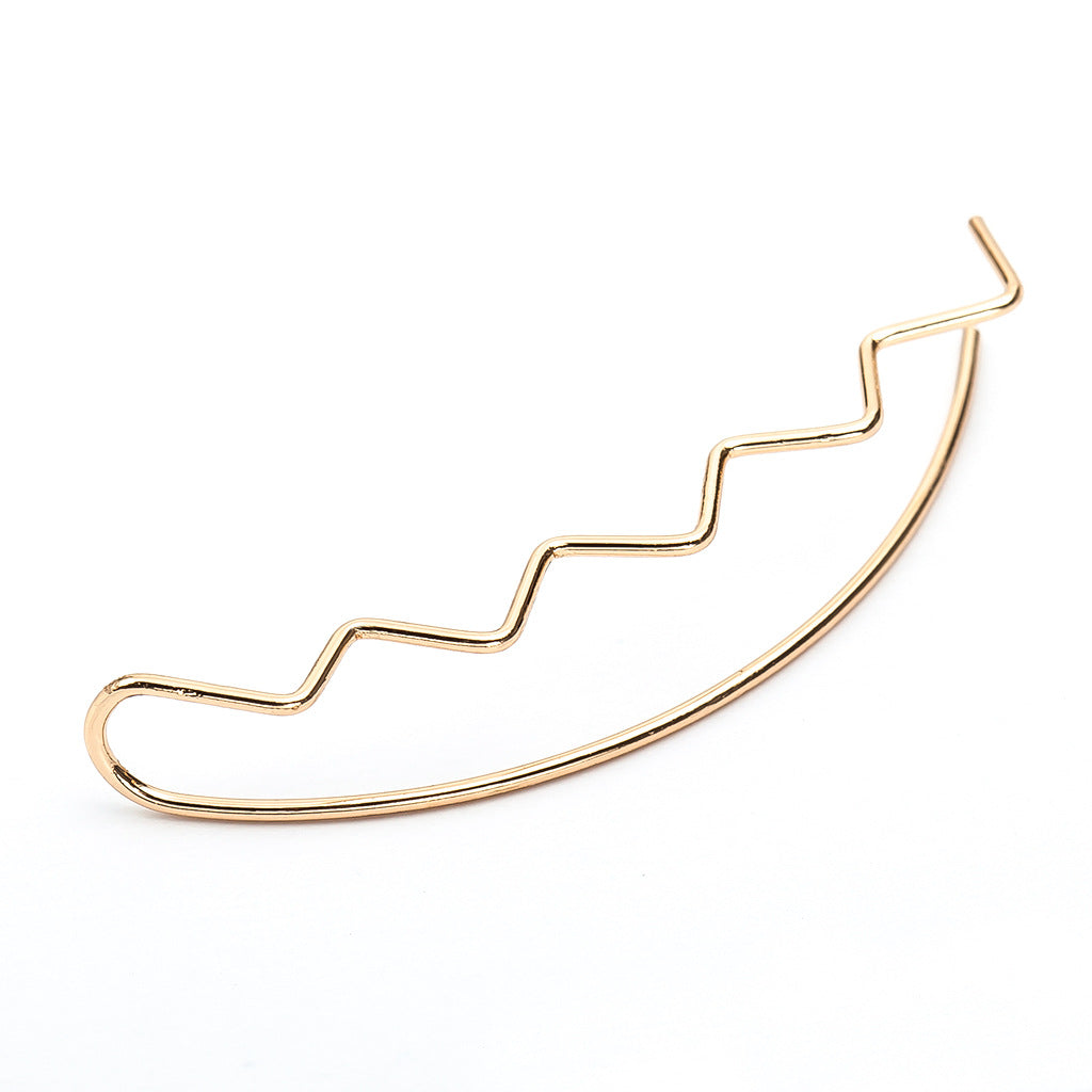 Harajuku Line Curve Piercing Wave Ear Clip