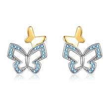 Load image into Gallery viewer, Sterling Silver Butterfly Earrings Hypoallergenic Stud Earring Anniversary Birthday Jewelry Gifts
