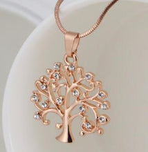 Load image into Gallery viewer, 54MM Big Tree Of Life Pendant Necklaces Drilling CZ Zircon Multi Layers Chains Long Necklace Jewelry Gifts For Her
