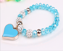 Load image into Gallery viewer, Elastic Crystal  Bracelet &amp; Bangle Heart Bracelets
