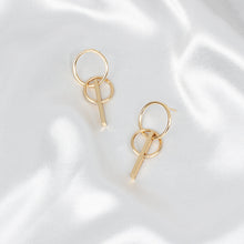 Load image into Gallery viewer, Double Circle Original Girl Heart Stud Earrings For Women Jewelry Geometric Earring
