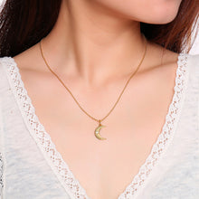 Load image into Gallery viewer, Crescent Necklace Zircon Necklace
