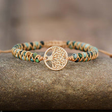 Load image into Gallery viewer, Tree Charm Bracelets African Japser String Braided Bracelets Yoga Handmade Friendship Lover Bracelet Tree of Life Charm Bracelet

