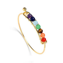 Load image into Gallery viewer, Boho charm silver bracelets natural stones beads bracelet 7 chakra healing balance bracelets bracelets jewelry gifts for women
