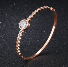 Load image into Gallery viewer, Simple Charms Bracelet For Woman Rose Gold Color With AAA Cubic Zircon Crystal Cut Bracelets Fashion Jewelr
