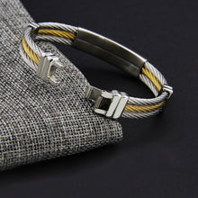 Load image into Gallery viewer, Men&#39;s Bracelet 3 Rows Wire Chain Bracelets Bangles Fashion Punk Stainless Steel Cross Bracelet Men Christian Men Jewelry
