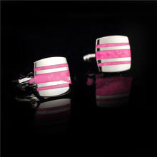 Load image into Gallery viewer, French Shirt Cufflinks Striped Enamel Cufflinks
