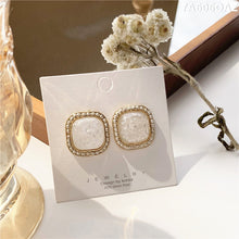Load image into Gallery viewer, Simple Geometric Square Earring Stud Irregular Shell Broken Earring Female

