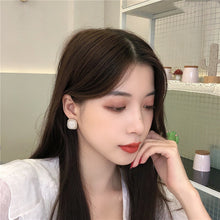 Load image into Gallery viewer, Simple Geometric Square Earring Stud Irregular Shell Broken Earring Female
