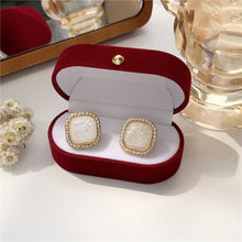 Load image into Gallery viewer, Simple Geometric Square Earring Stud Irregular Shell Broken Earring Female
