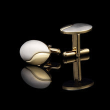 Load image into Gallery viewer, Electroplating Two-tone Men&#39;s Cufflinks Gold Brushed Cufflinks
