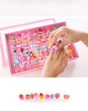 Load image into Gallery viewer, Cute Children&#39;s Small Ring Mini Plastic Baby Kindergarten Creative Girl Toy Jewelry Index Finger Decorative Jewelry
