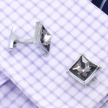 Load image into Gallery viewer, Smoked Grey Square Cufflinks

