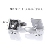 Load image into Gallery viewer, Smoked Grey Square Cufflinks
