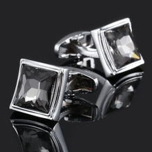 Load image into Gallery viewer, Smoked Grey Square Cufflinks
