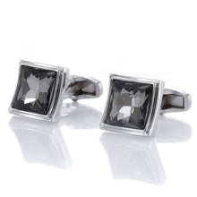 Load image into Gallery viewer, Smoked Grey Square Cufflinks
