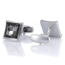 Load image into Gallery viewer, Smoked Grey Square Cufflinks
