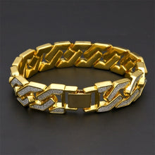 Load image into Gallery viewer, Rhinestone Cuban Bracelet Mens Hip Hop Star Glitter Geometric Shape Bracelet
