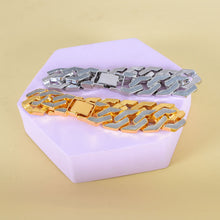 Load image into Gallery viewer, Rhinestone Cuban Bracelet Mens Hip Hop Star Glitter Geometric Shape Bracelet
